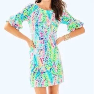 Lilly Pulitzer Lula Stretch Dress in Catch The Wave - Size Large